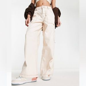 ASOS Miss Selfridge contrast stitch cargo pants